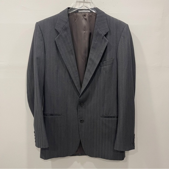 Yves Saint Laurent Weinstock’s Grey Stripe Sports Coat Two-Button Made In France - Picture 1 of 8